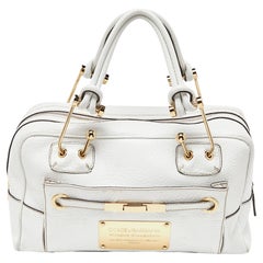 Used Dolce & Gabbana White Leather Buckle Satchel