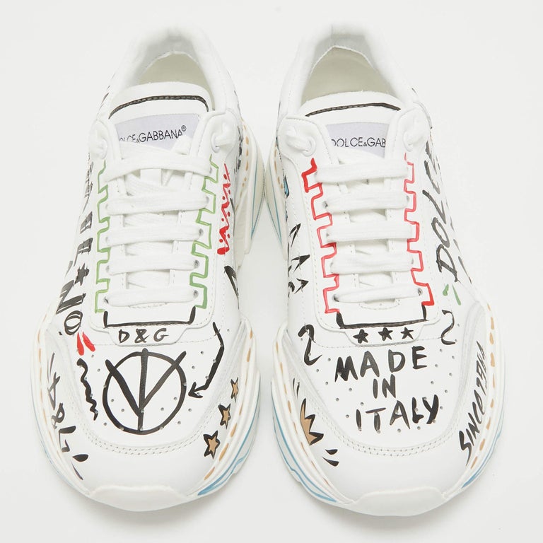 Dolce and Gabbana White Leather daymaster Sneakers Size 41  display picture 1