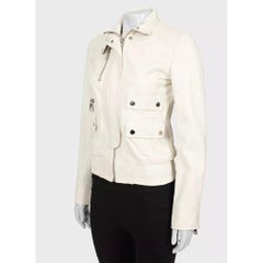 Dolce & Gabbana White Leather Jacket IT 40 / S