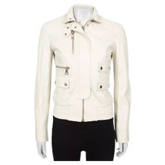 Dolce & Gabbana White Leather Jacket IT 40 / S