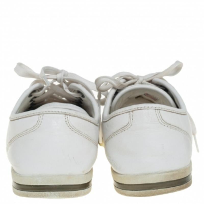 Men's Dolce & Gabbana White Leather Low Top Sneakers Size 42.5 For Sale