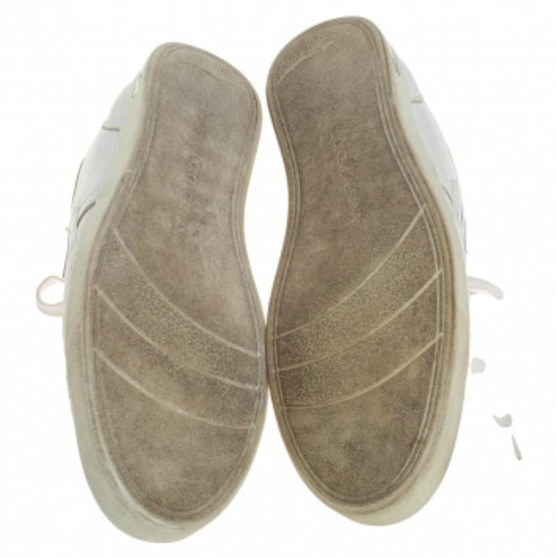 Dolce & Gabbana White Leather Low Top Sneakers Size 42.5 For Sale 1