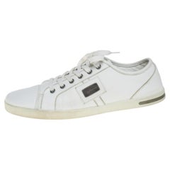 Dolce & Gabbana White Leather Low Top Sneakers Size 42.5