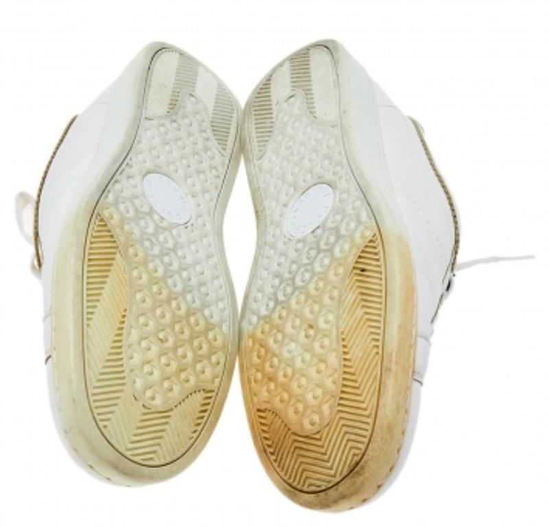 Dolce & Gabbana Weiße Low Top-Turnschuhe aus Leder Größe 43 (Grau)