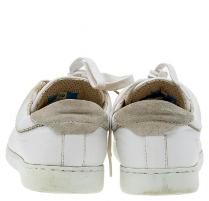 Dolce & Gabbana Weiße Low Top-Turnschuhe aus Leder Größe 43 Herren