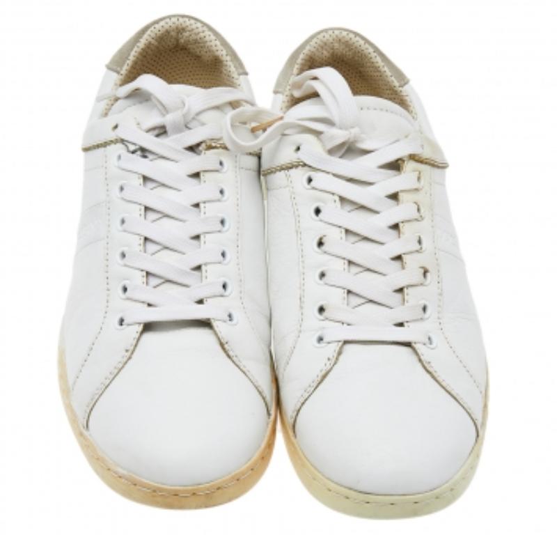 Dolce & Gabbana Weiße Low Top-Turnschuhe aus Leder Größe 43 1