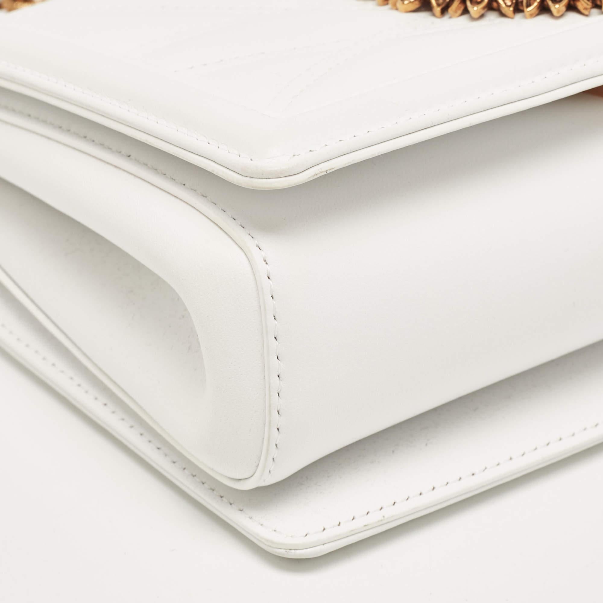 Dolce & Gabbana White Leather Medium Devotion Mordore Shoulder Bag 8