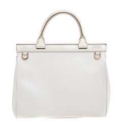 Dolce & Gabbana White Leather Miss Monica Top Handle Bag