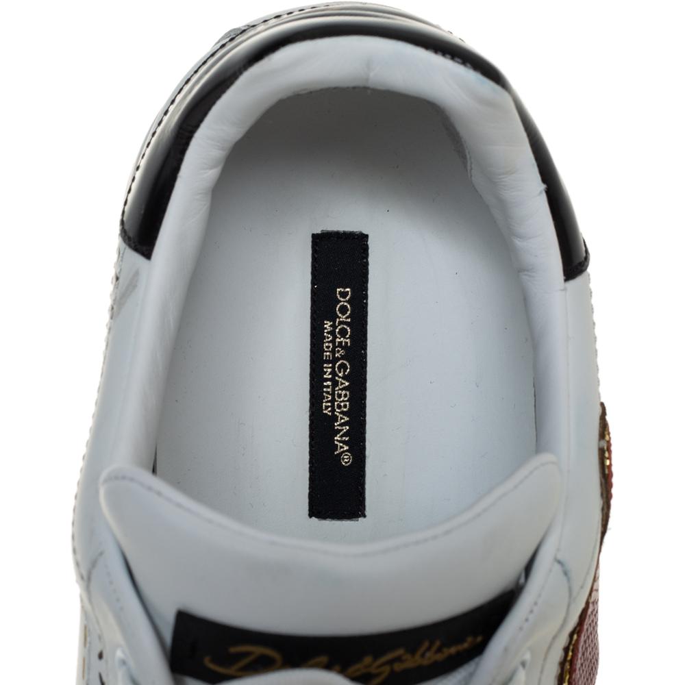 Dolce & Gabbana White Leather Portofino Low Top Sneakers Size 43 2