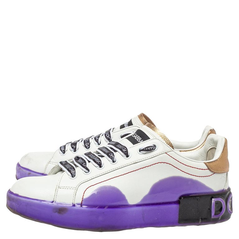 Dolce and Gabbana White Leather Portofino Melt Sneakers Size 39 at 1stDibs  | dolce gabbana portofino melt, purple dolce and gabbana sneakers, dolce  gabbana purple sneakers
