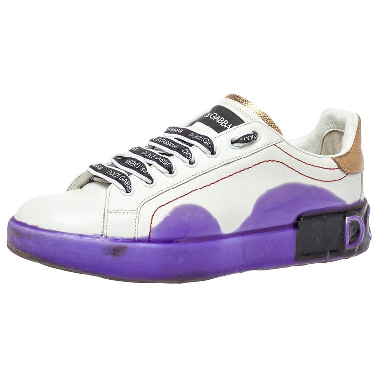 Dolce and Gabbana White Leather Portofino Melt Sneakers Size 39 at 1stDibs  | dolce gabbana portofino melt, purple dolce and gabbana sneakers, dolce  gabbana purple sneakers