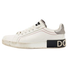 Dolce & Gabbana Portofino Turnschuhe aus weißem Leder Größe 39