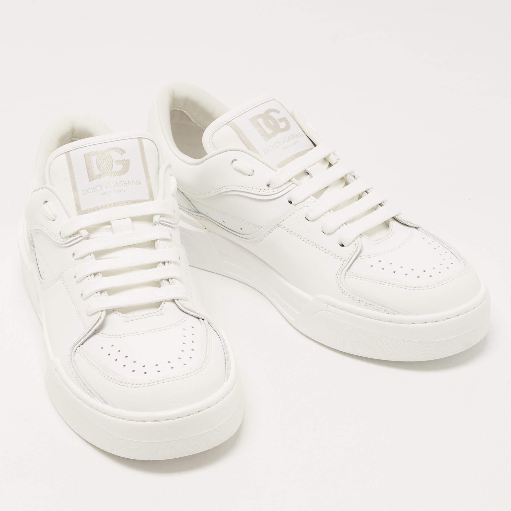 Dolce & Gabbana White Leather Roma Sneakers Size 41 3