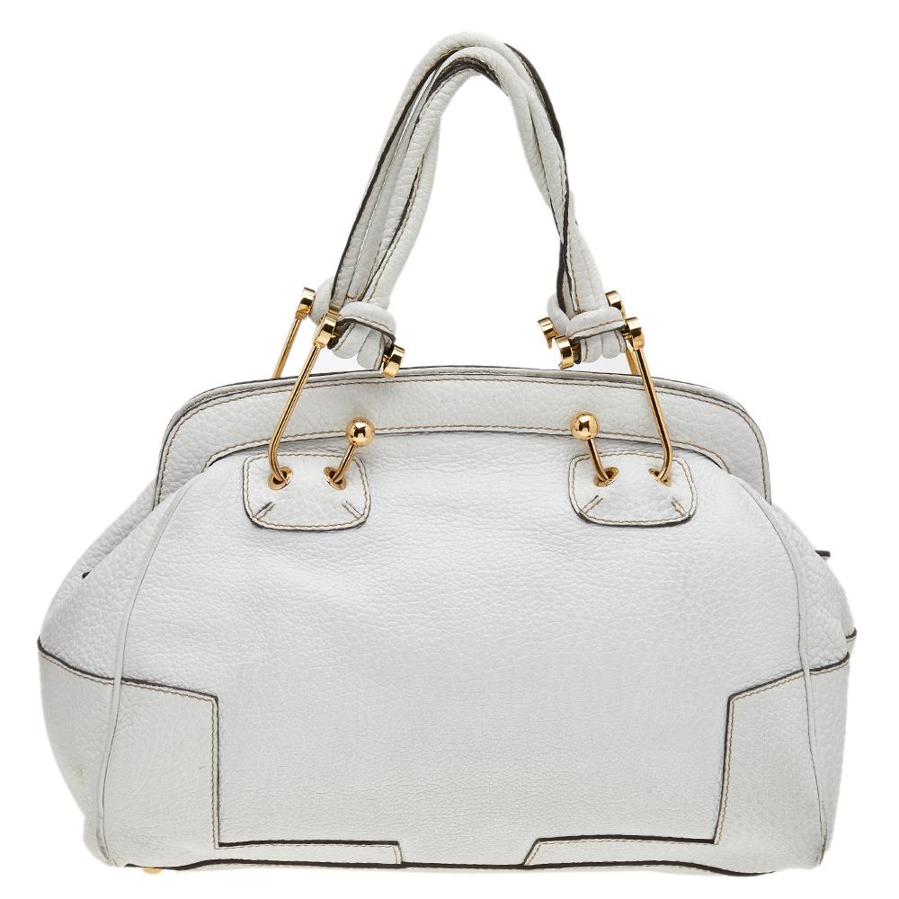Dolce & Gabbana Umhängetasche aus weißem Leder Damen
