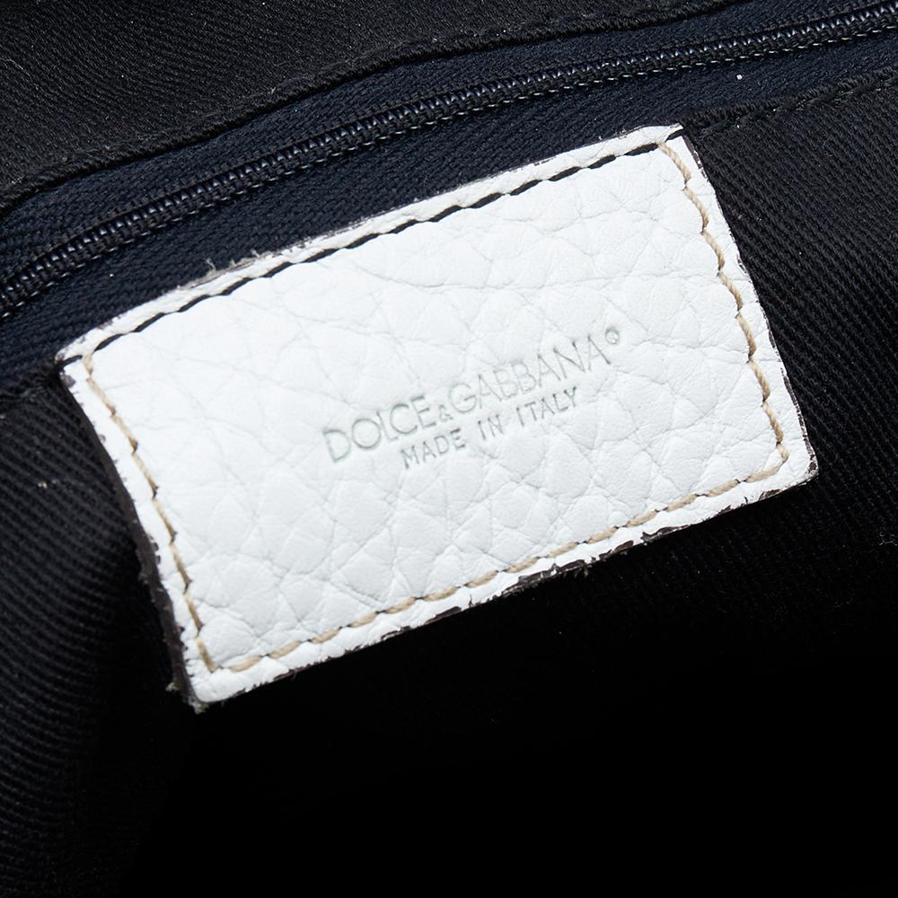 Dolce & Gabbana Umhängetasche aus weißem Leder 3