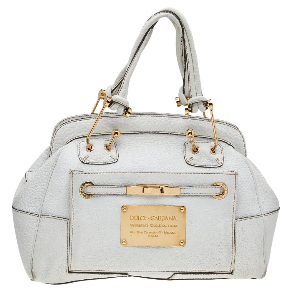 Dolce & Gabbana Umhängetasche aus weißem Leder