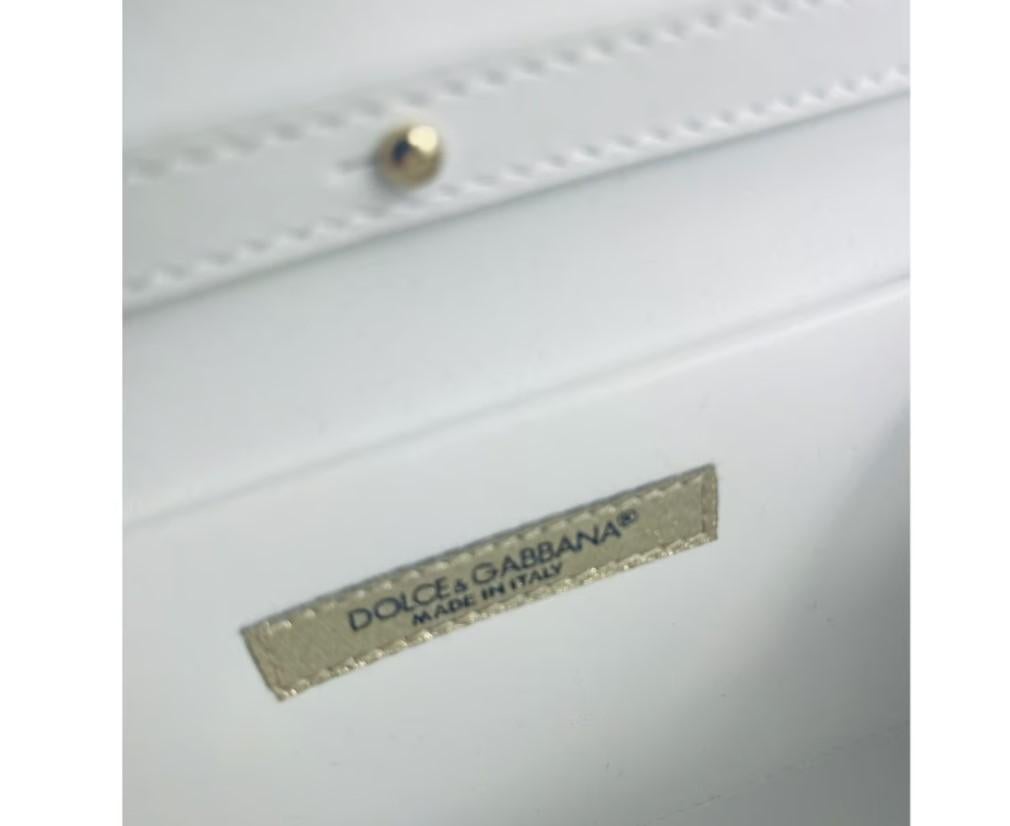 Dolce & Gabbana White Leather Shoulder Clutch Phone Cross Body Bag Handbag  For Sale 2