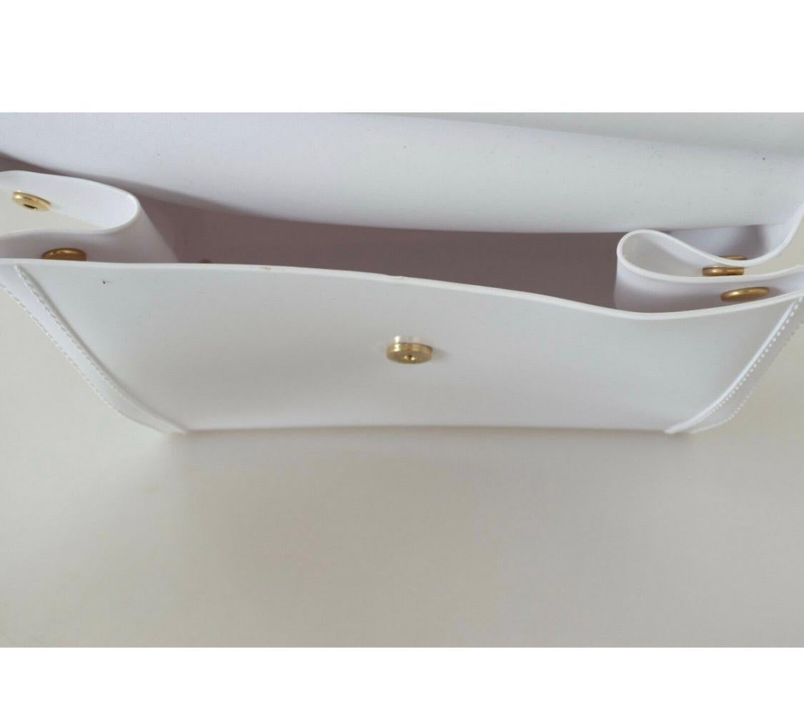 Dolce & Gabbana white leather SICILY PVC shoulder bag For Sale 2