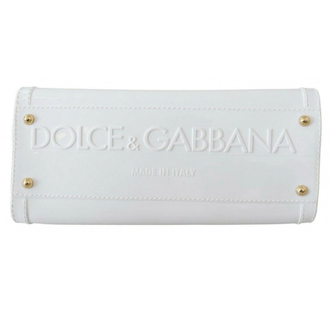 Dolce & Gabbana white leather SICILY PVC shoulder bag In New Condition For Sale In WELWYN, GB