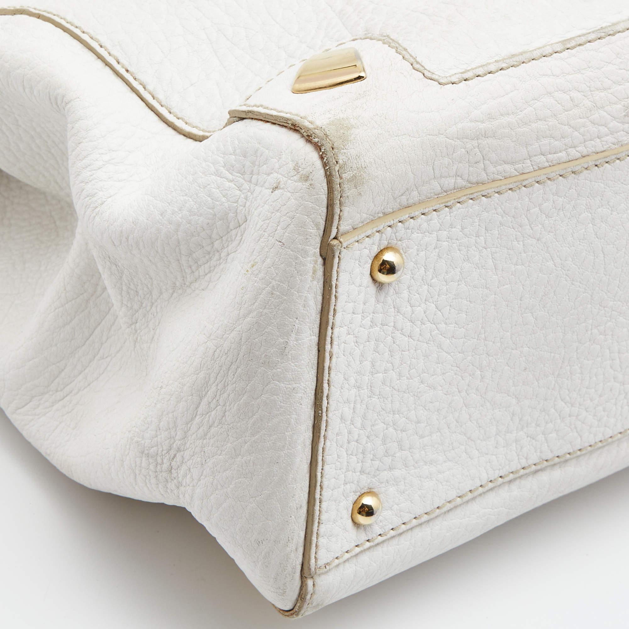 Dolce & Gabbana White Leather Zip Tote For Sale 13