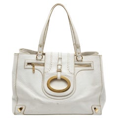 Used Dolce & Gabbana White Leather Zip Tote