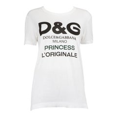 Dolce 
Gabbana White Logo Graphic Printed T-Shirt Size XS