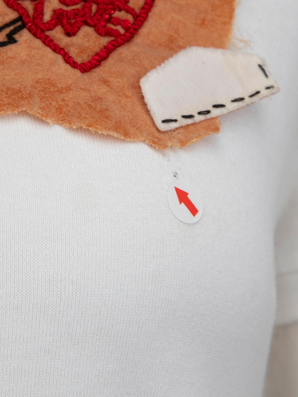Dolce & Gabbana - Maglietta con dettaglio logo bianco Taglia XXS in vendita 5