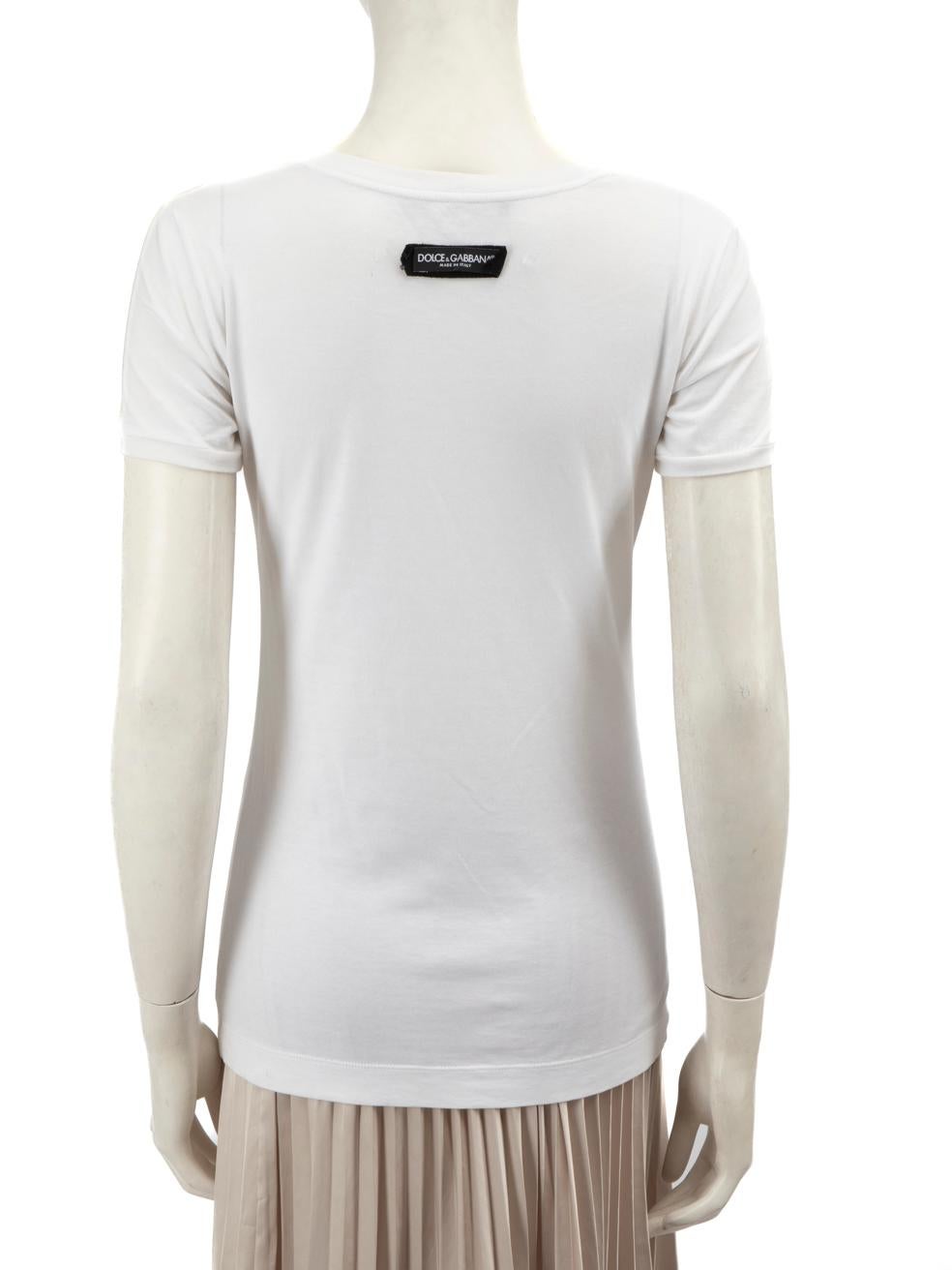 Gray Dolce & Gabbana White Logo Patch Detail T-Shirt Size XXS For Sale