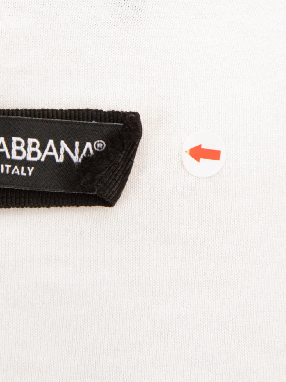 Donna Dolce & Gabbana - Maglietta con dettaglio logo bianco Taglia XXS in vendita