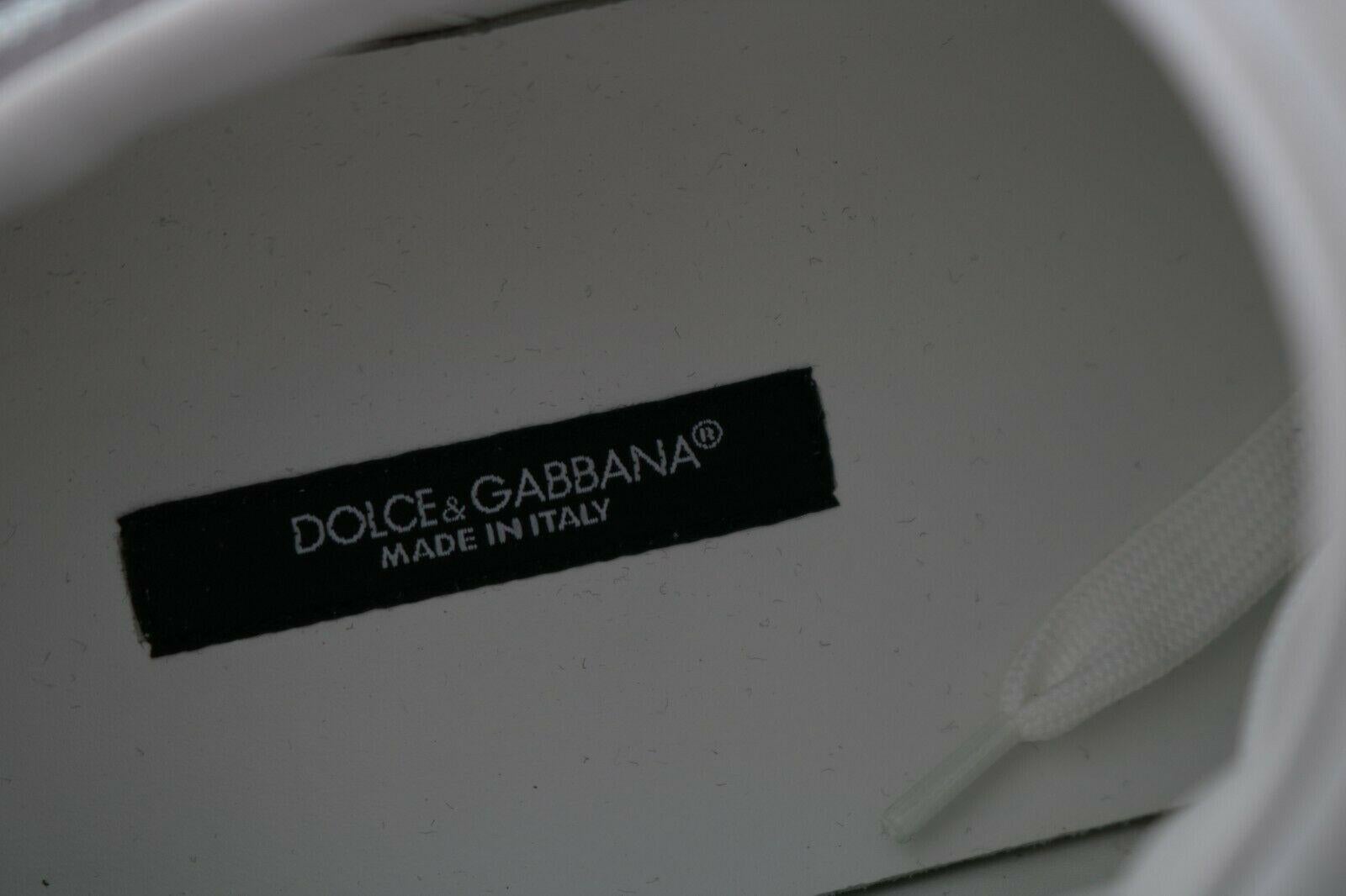 Gray Dolce & Gabbana White Multicolor Leather Shoes Casual Sport Sneakers Angel