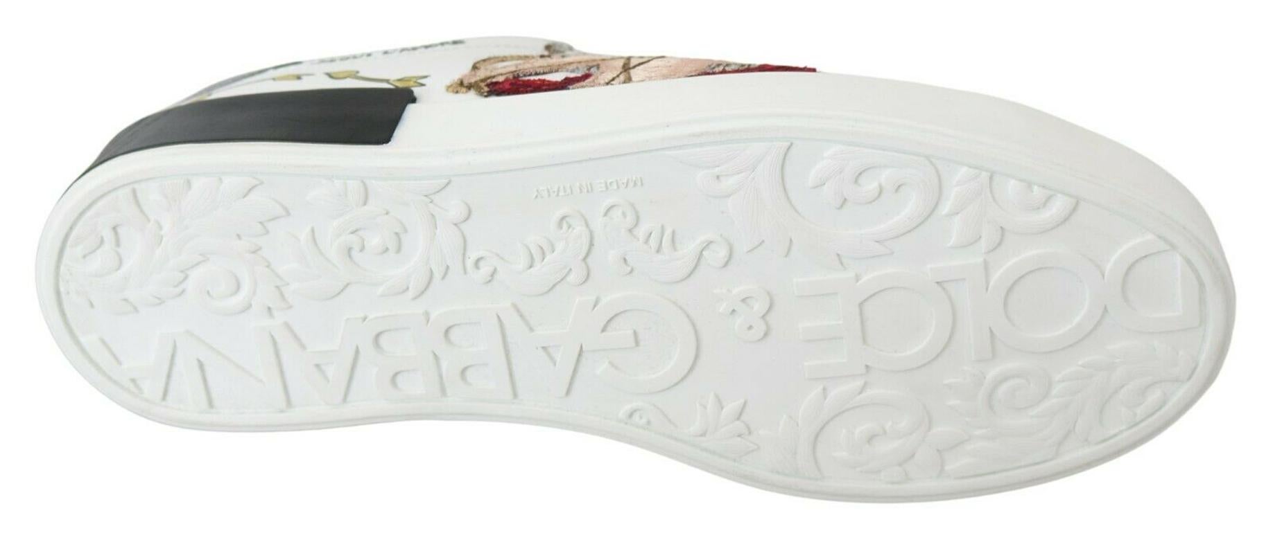 Dolce & Gabbana White Multicolor Leather Shoes Casual Sport Sneakers Angel 2