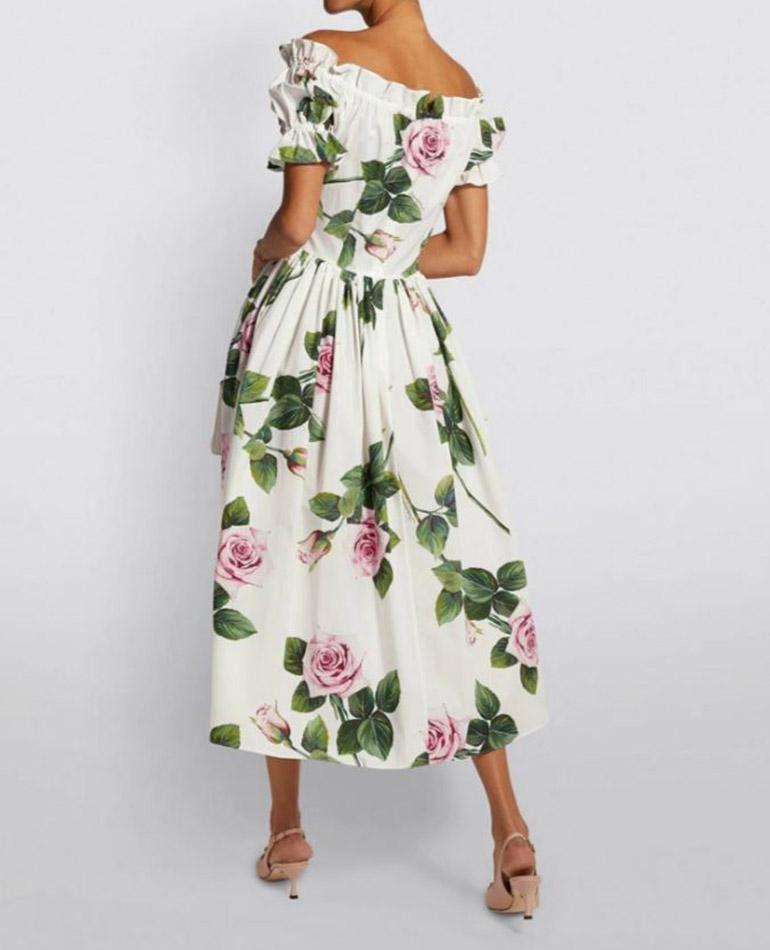 dolce and gabbana tropical rose dress