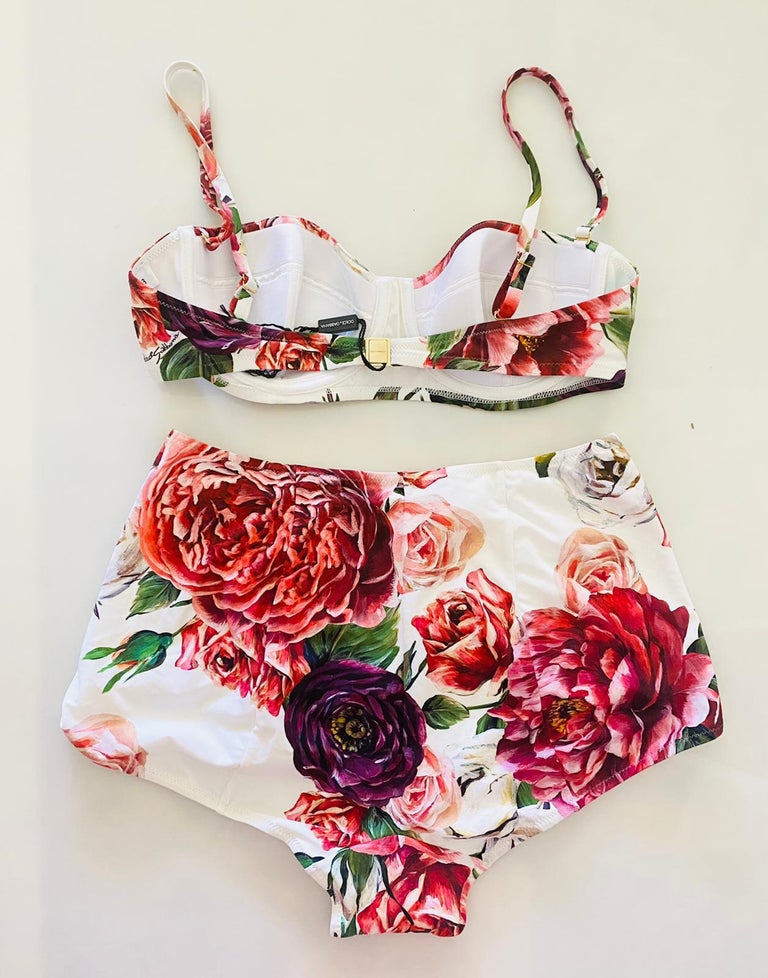DOLCE & GABBANA SICILY CLASSIC BALCONETTE PEONIES SWIMWEAR SWIMSUIT BEACHWEAR M DOLCE & GABBANA SICILY CLASSIC BALCONETTE PEONIES SWIMWEAR SWIMSUIT BEACHWEAR M