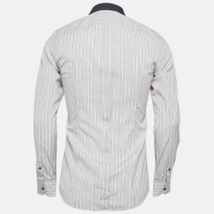 Dolce & Gabbana White Pinstripe Cotton Long Sleeve Shirt S