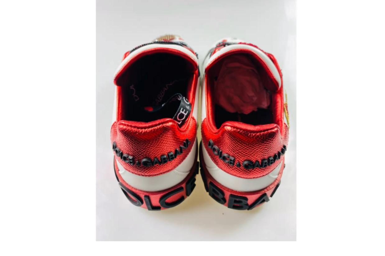 Gray Dolce & Gabbana White Portofino Amore e Belezza Trainers Sneakers Sport Shoes