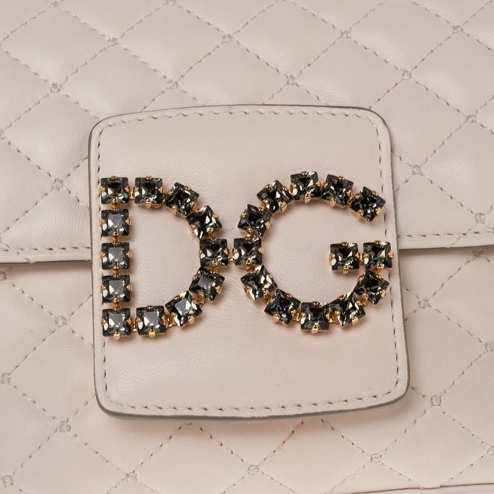 Dolce & Gabbana White Quilted Leather Millennials Shoulder Bag 5