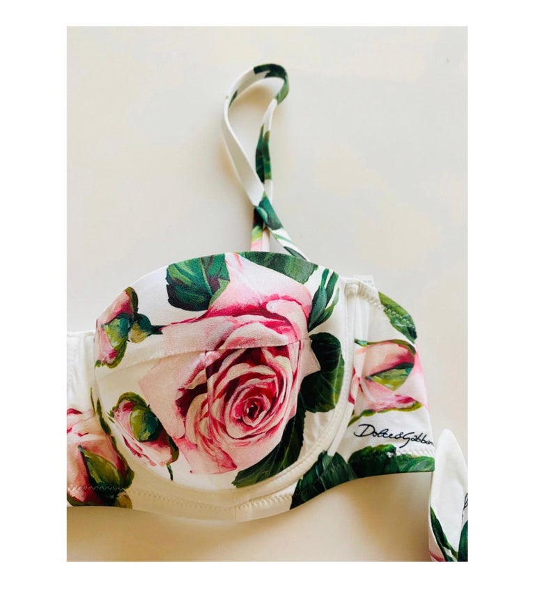 Maillot Une Pièce DOLCE & GABBANA Blanc Et Rose Tropical - Taille XL (IT 5/UK 14) - Neuf étiqueté