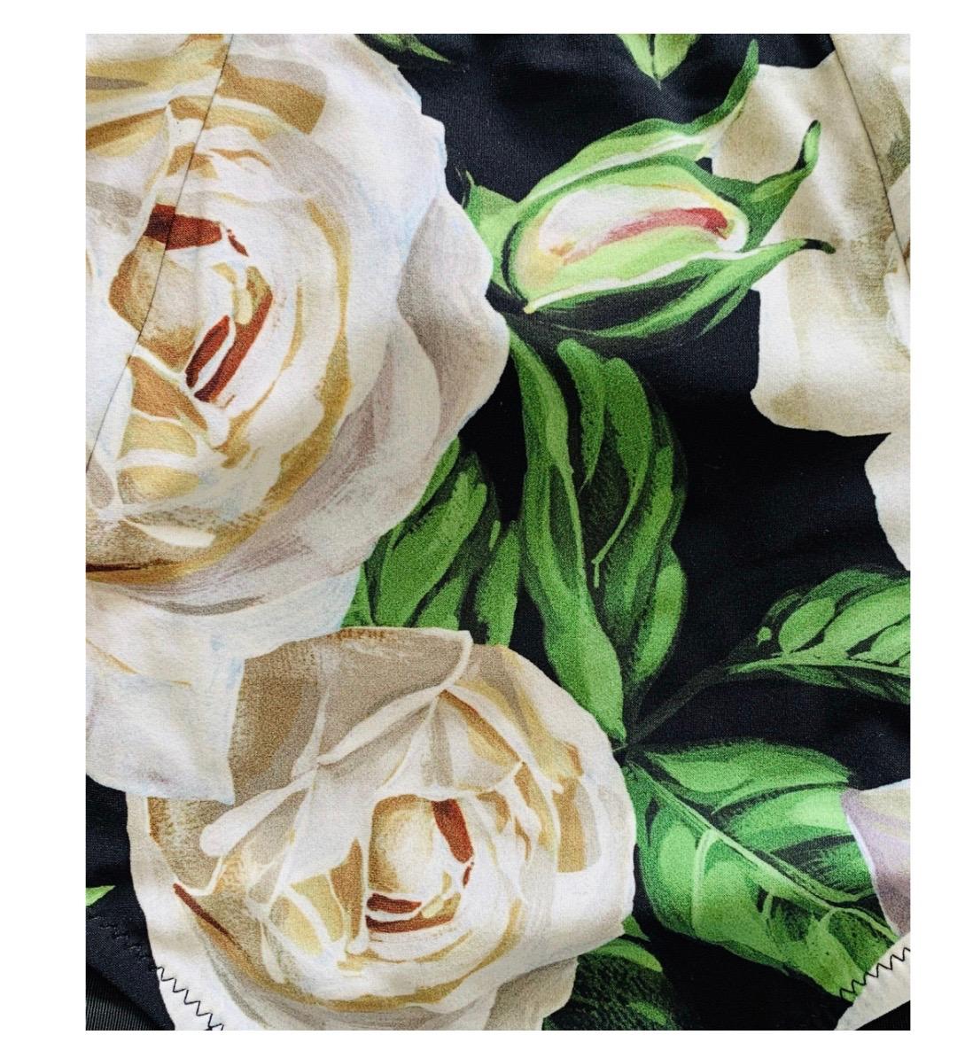 Dolce & Gabbana white rose printed multicolour swimwear bikini  1