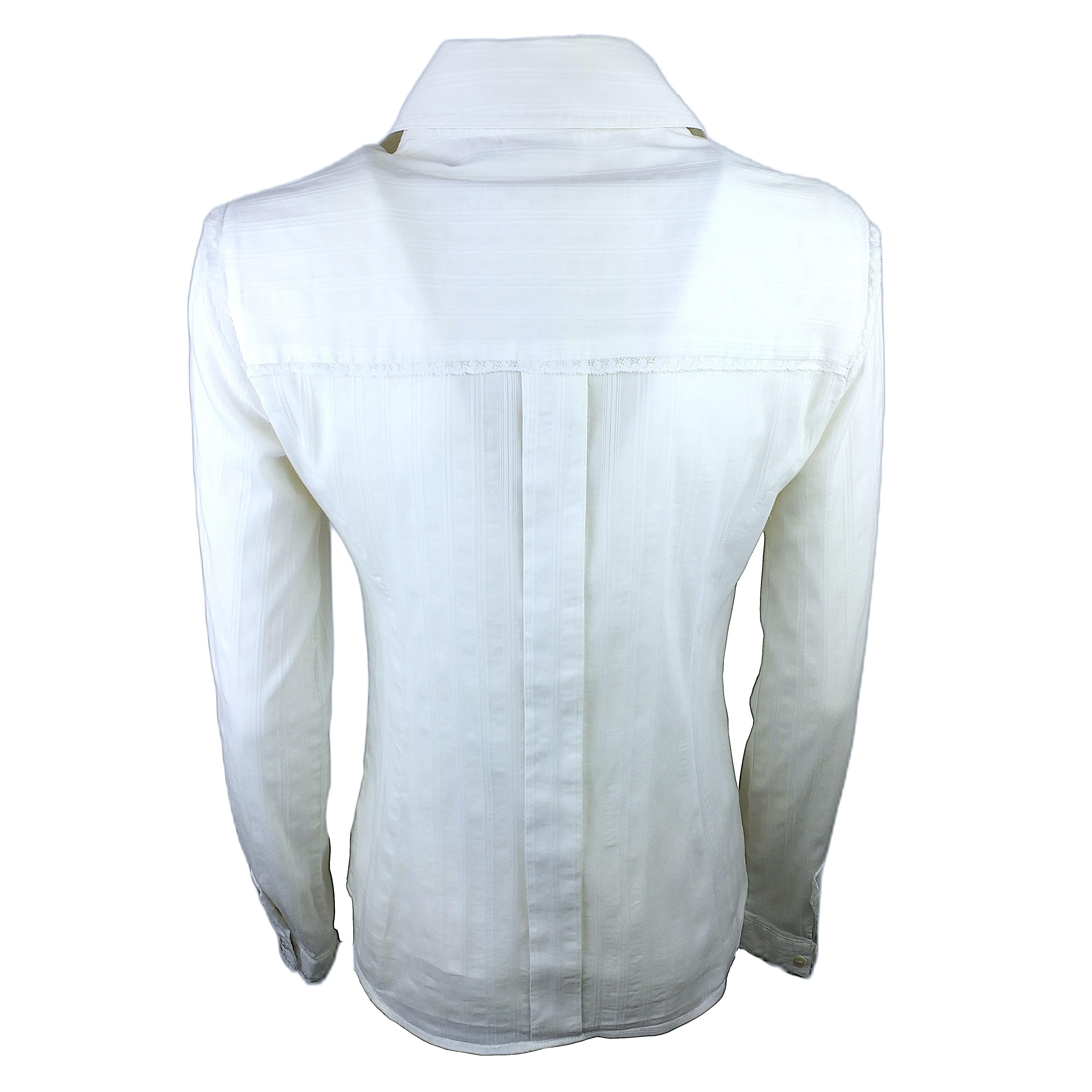 Blue DOLCE & GABBANA – White Shirt with Long Sleeves from the SS 2006 Collection