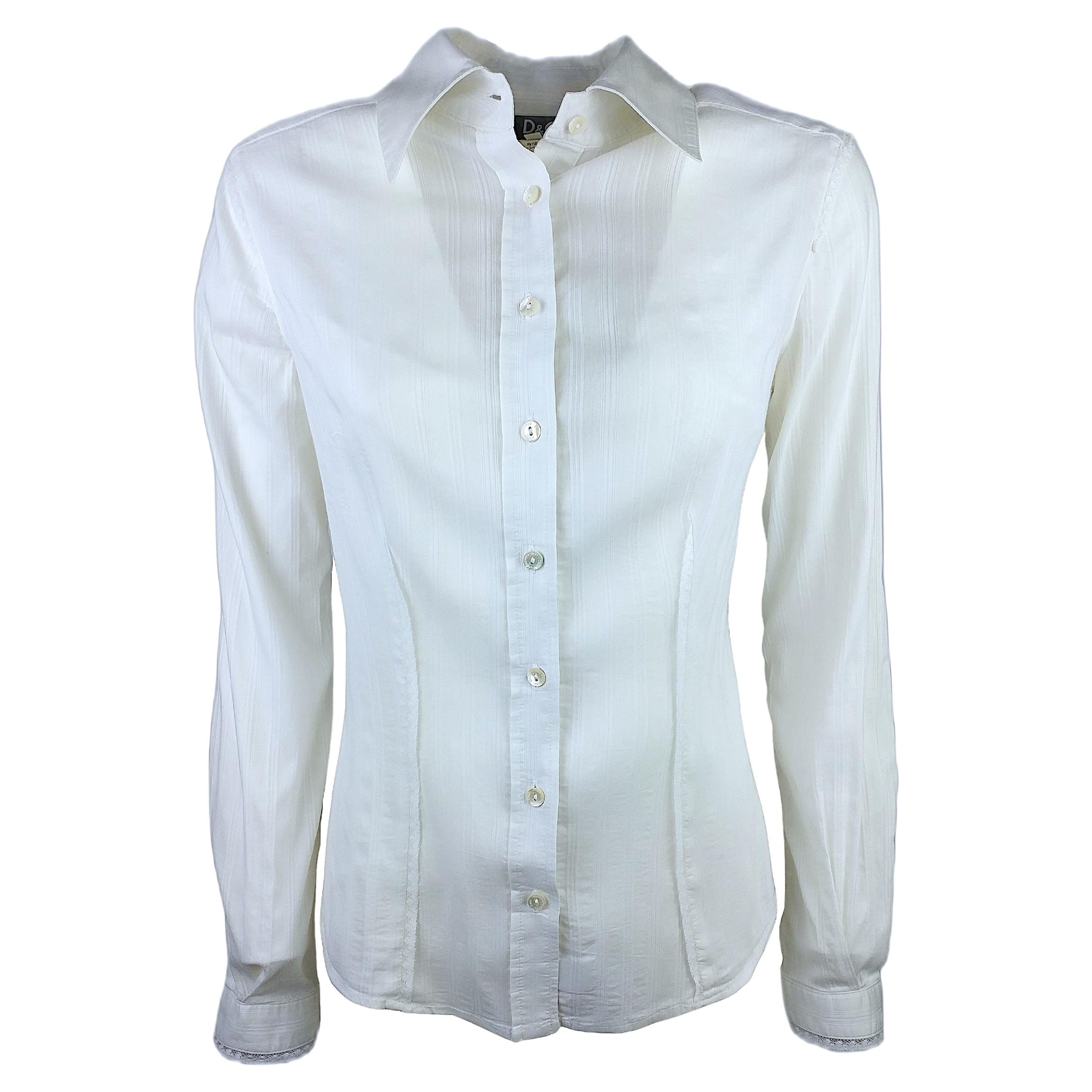 DOLCE & GABBANA – White Shirt with Long Sleeves from the SS 2006 Collection