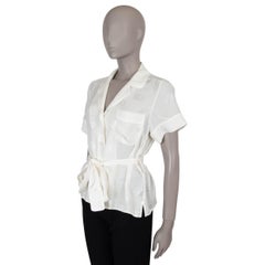 DOLCE & GABBANA camicia di seta bianca 2024 SATIN LOGO JACQUARD S