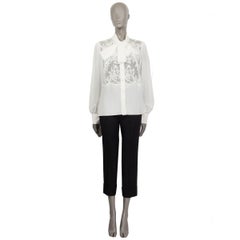 DOLCE & GABBANA Weißes Seidenhemd aus LACE PUSSY BOW mit Bluse, 42 M