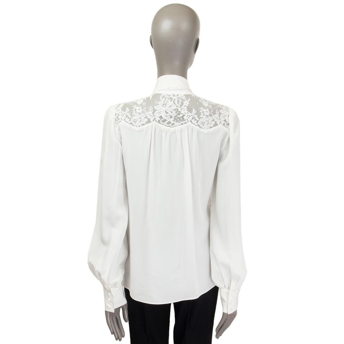 white pussybow blouse