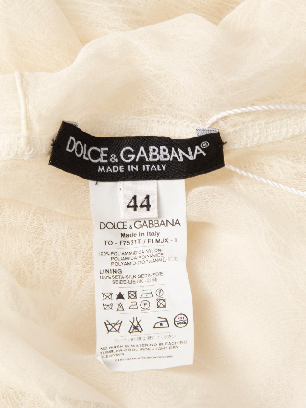 Dolce & Gabbana White Silk Sleeveless Top Size L For Sale 4