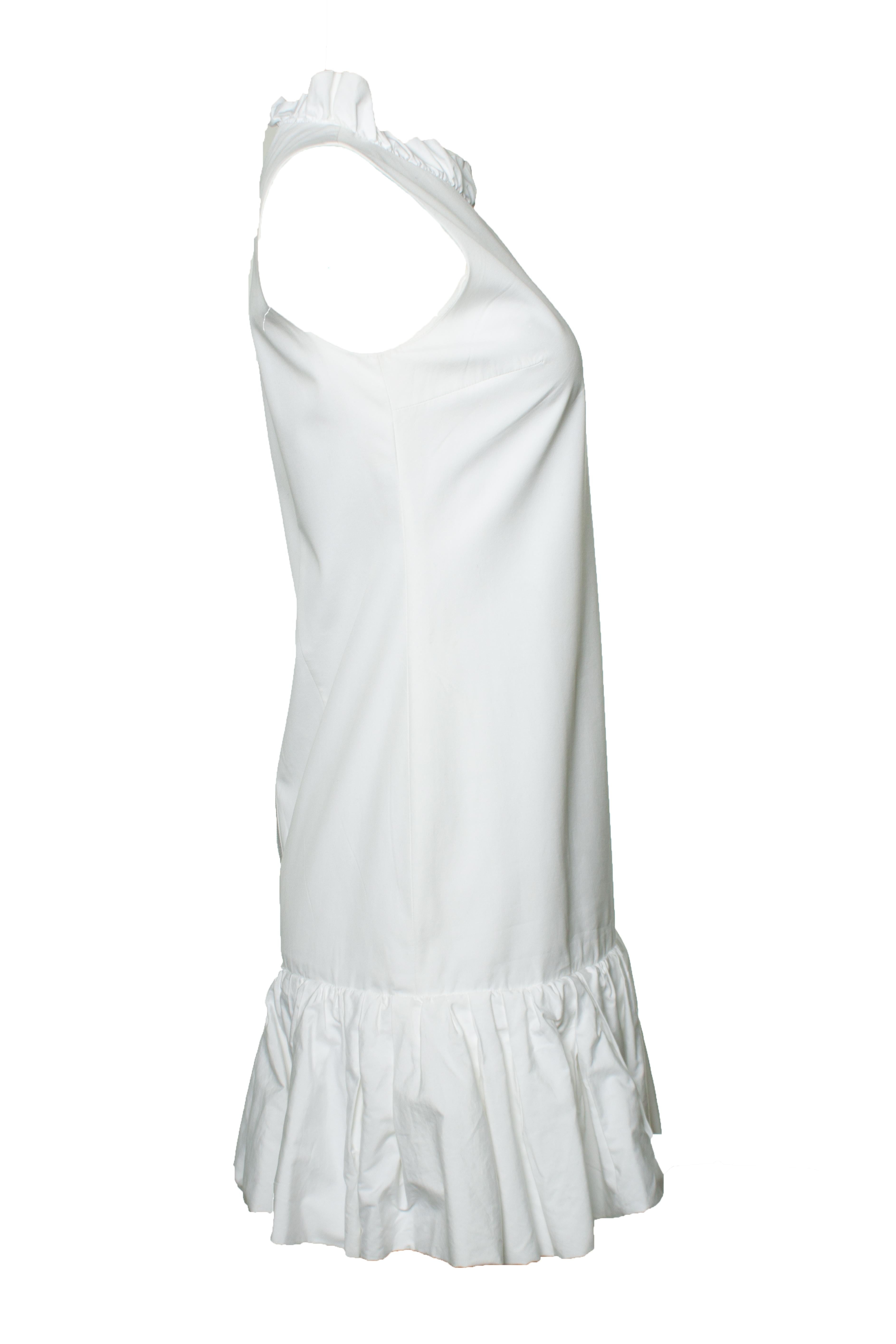 Gray Dolce & Gabbana, White sleeveless ruffle dress For Sale