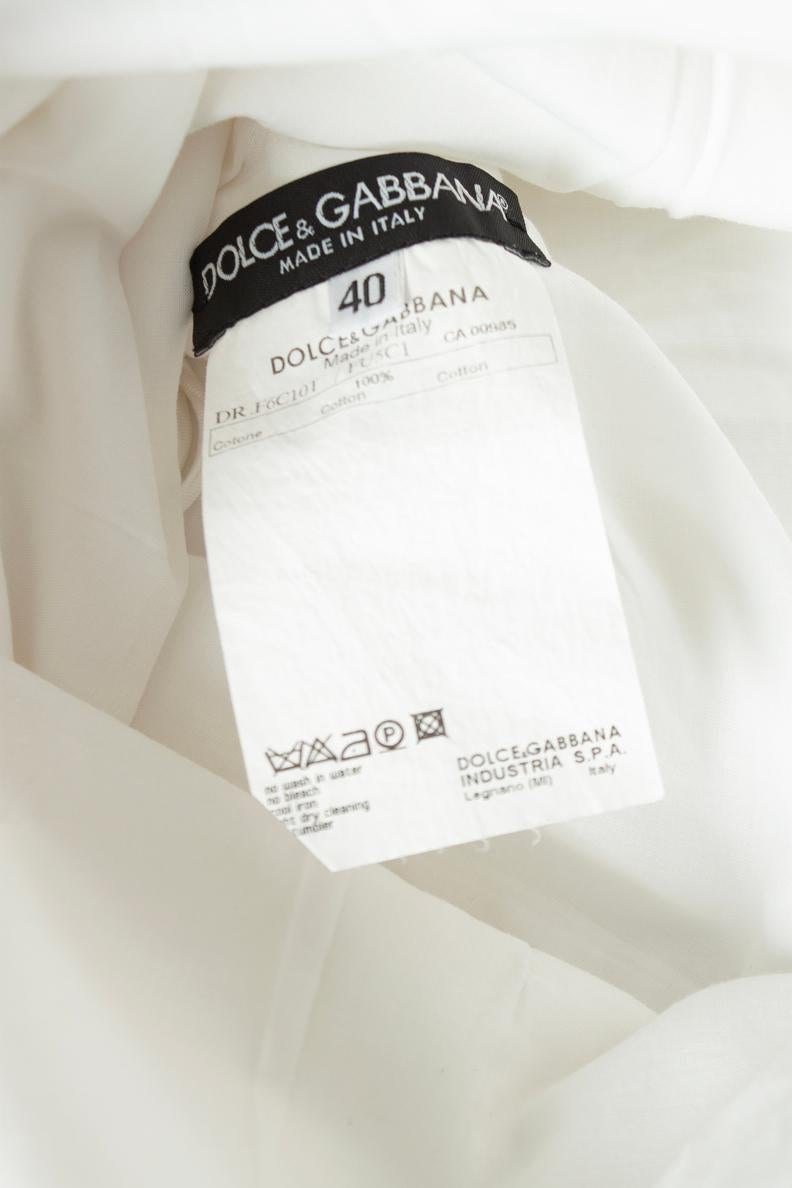 Women's Dolce & Gabbana, White sleeveless ruffle dress For Sale
