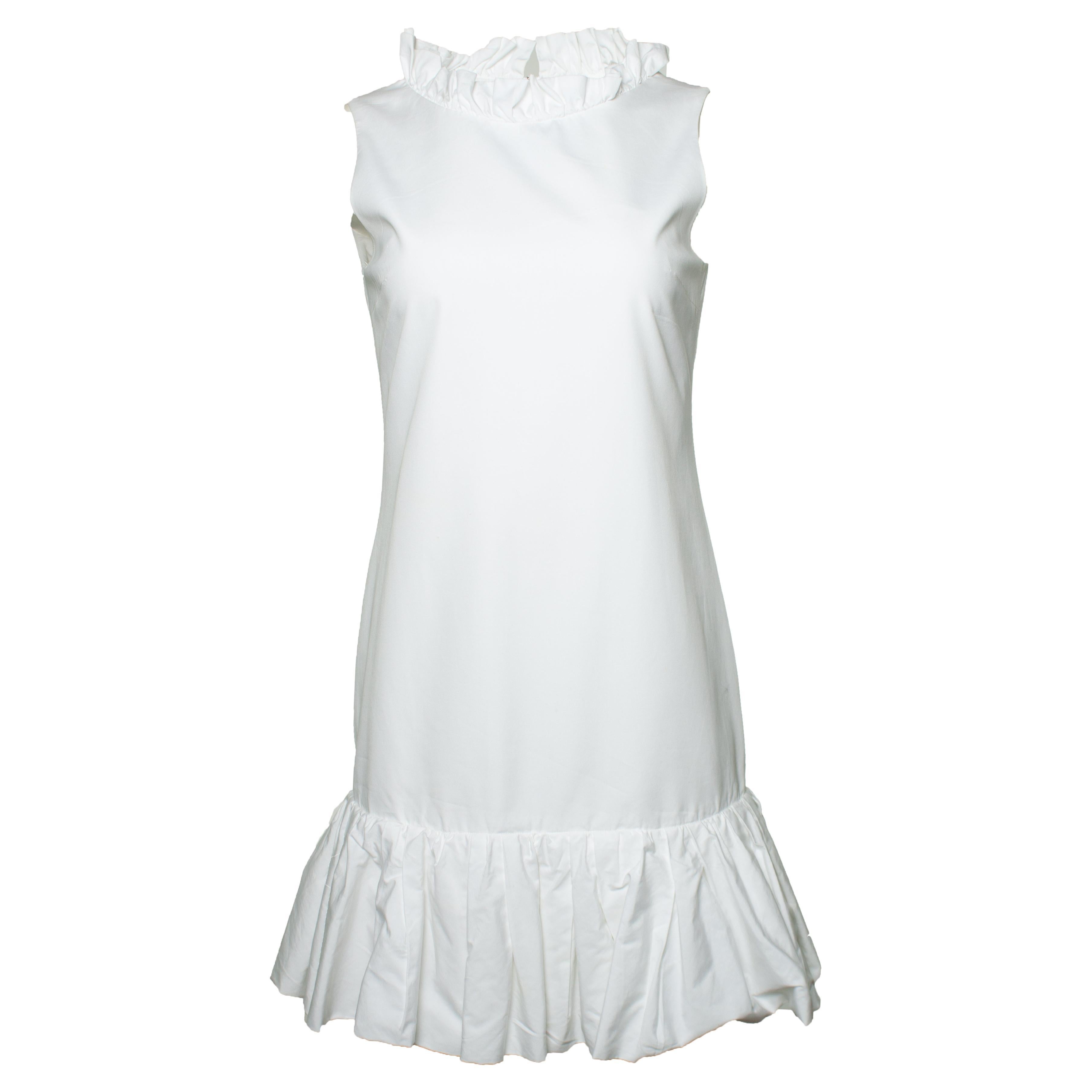 Dolce & Gabbana, White sleeveless ruffle dress For Sale