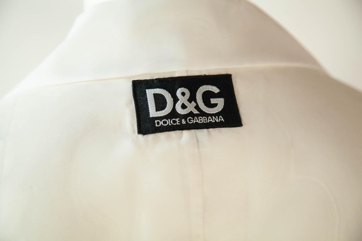Women's Dolce & Gabbana Translucent Organza Silk White Suit Ensemble 