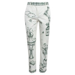 Dolce & Gabbana White Victorian Garden Print Denim Jeans S Waist 25"