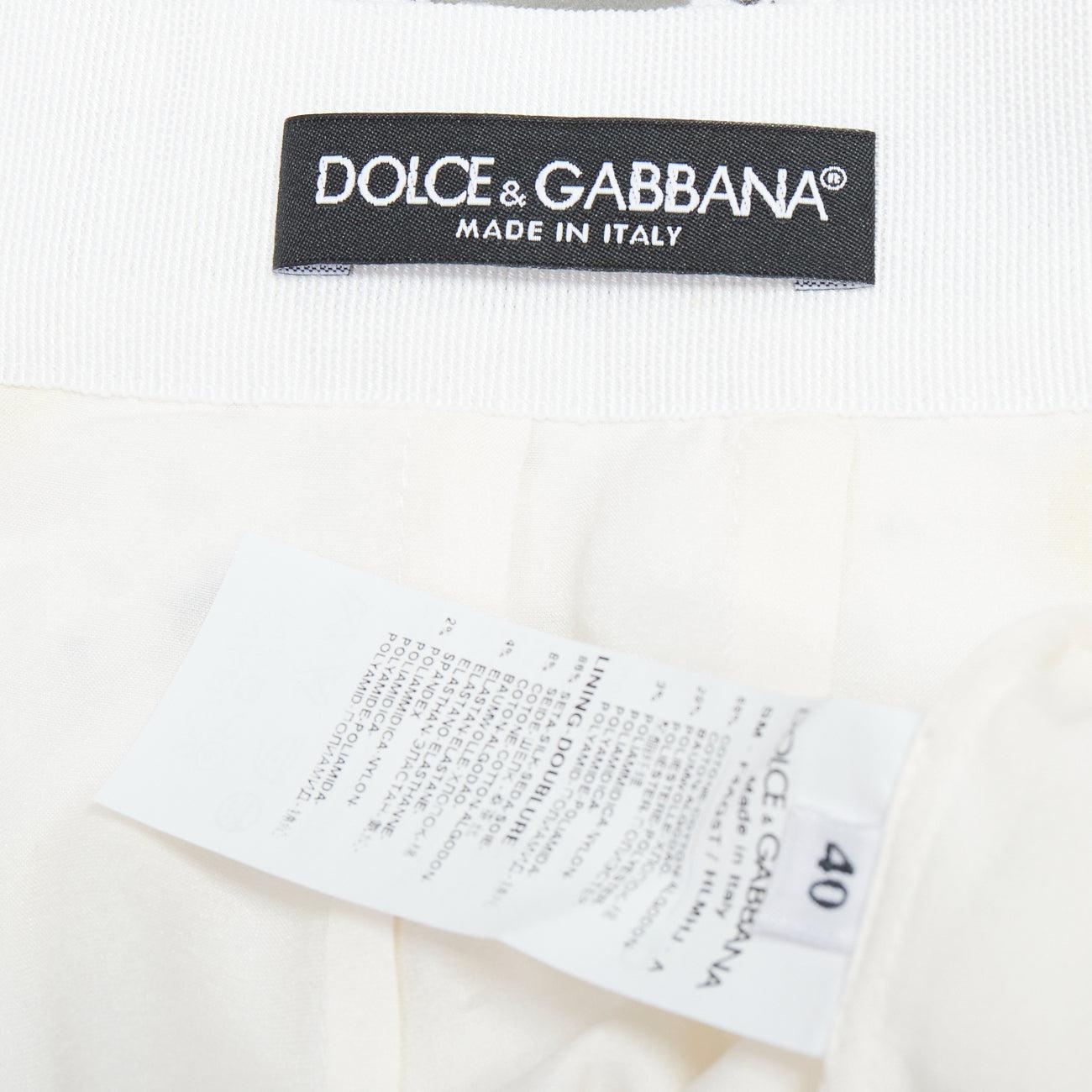 DOLCE GABBANA white yellow daisy embroidery anglais skirt IT40 S 3